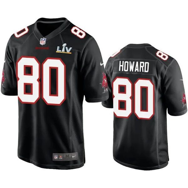 Men Tampa Bay Buccaneers 80 O.J. Howard Nike Black Super Bowl LV Game NFL Jersey